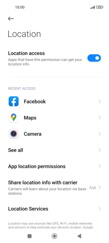 Press App location permissions.