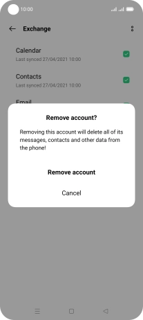 Press Remove account.