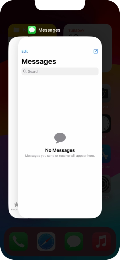 Slide upwards on the required application to end it.