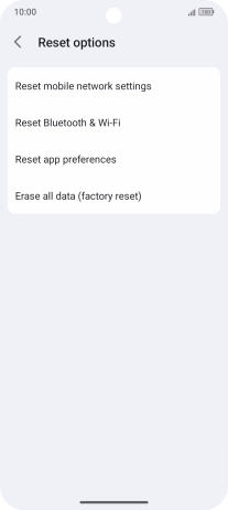 Press Erase all data (factory reset).
