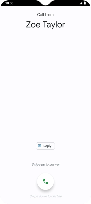 Press and drag the accept call icon upwards.