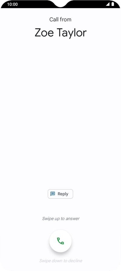 Press and drag the accept call icon upwards.