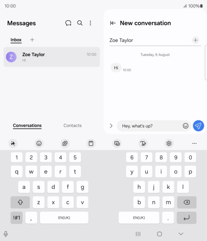 Create a new message and write the required text.