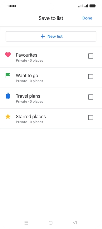 Press the required setting.