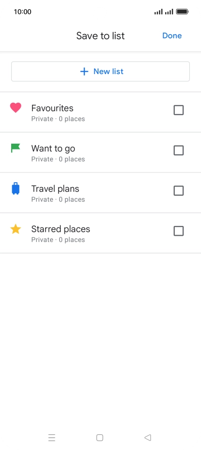 Press the required setting.