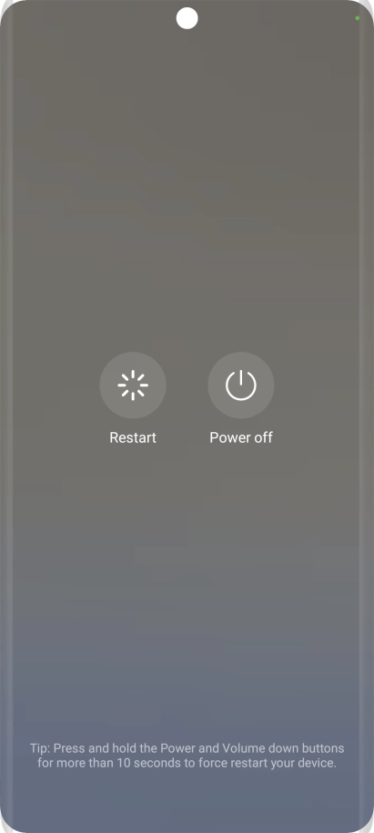 Press Power off. Press Power off.