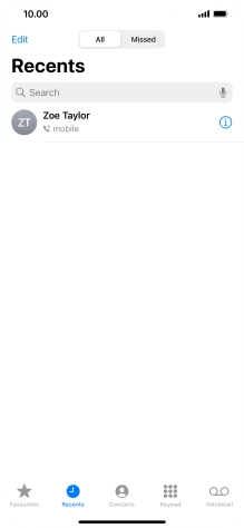 Press the information icon next to the required phone number.