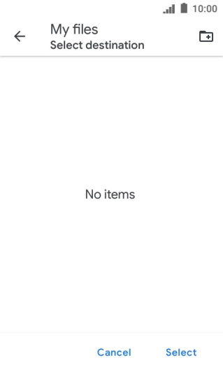To create a new folder, press the new folder icon and follow the instructions on the screen to create a new folder.