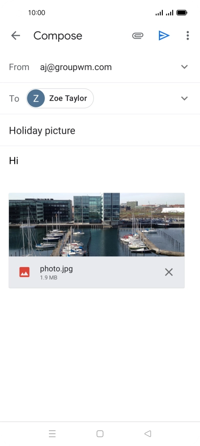 Press the send icon.