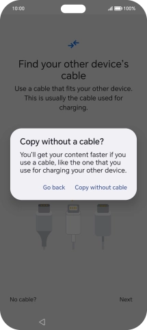 Press Copy without cable. Press Copy without cable.