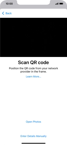 Place the QR code you've received inside the phone camera frame to scan the code. If you’ve deleted your eSIM, you can re-add it using your existing QR code. If you’re having problems, see our FAQ. Place the QR code you've received inside the phone camera frame to scan the code. If you’ve deleted your eSIM, you can re-add it using your existing QR code. If you’re having problems, see our FAQ.