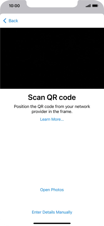 Place the QR code you've received inside the phone camera frame to scan the code. If you’ve deleted your eSIM, you can re-add it using your existing QR code. If you’re having problems, see our FAQ. Place the QR code you've received inside the phone camera frame to scan the code. If you’ve deleted your eSIM, you can re-add it using your existing QR code. If you’re having problems, see our FAQ.