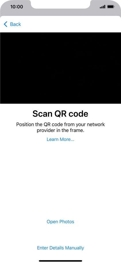 Place the QR code you've received inside the phone camera frame to scan the code. If you’ve deleted your eSIM, you can re-add it using your existing QR code. If you’re having problems, see our FAQ. Place the QR code you've received inside the phone camera frame to scan the code. If you’ve deleted your eSIM, you can re-add it using your existing QR code. If you’re having problems, see our FAQ.