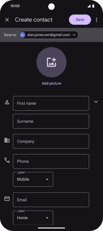 Press the address book drop down list.
