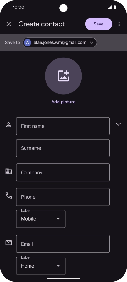 Press the address book drop down list.