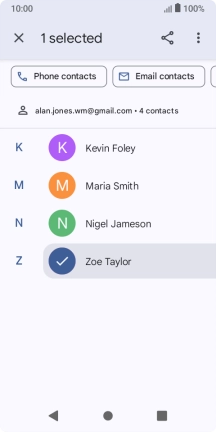 Press the required contact.