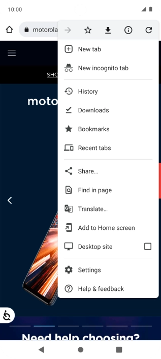 Press the star to add the bookmark.
