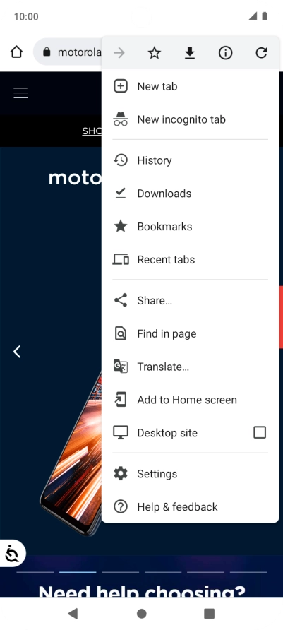Press the star to add the bookmark.