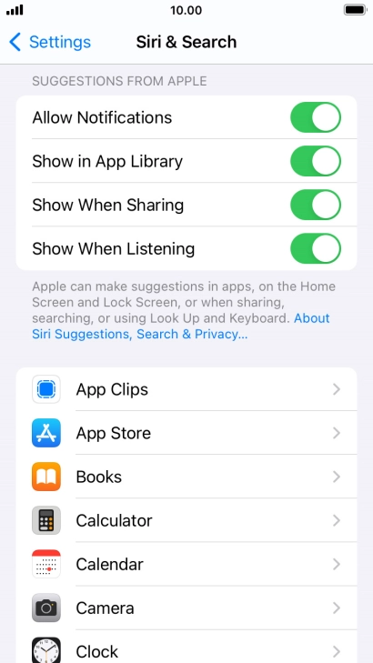 Press the required app.