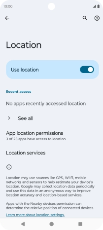 Press App location permissions. Press App location permissions.