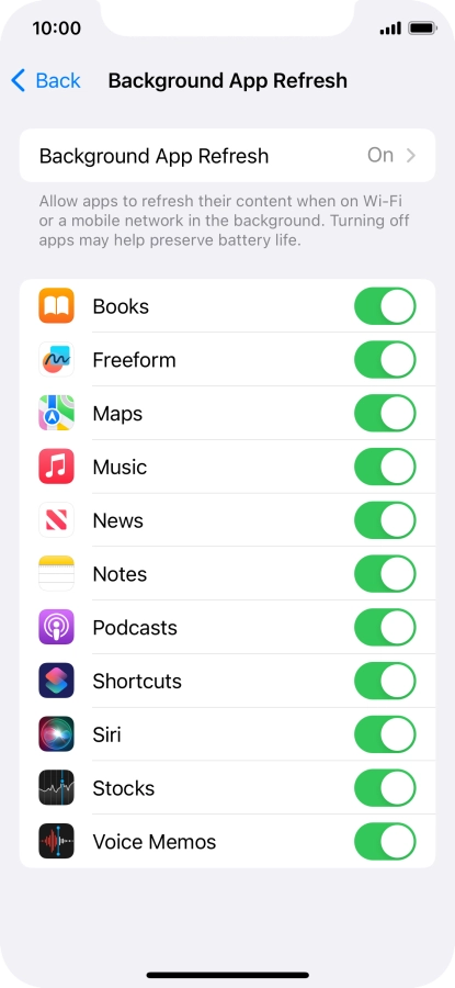Press Background App Refresh.