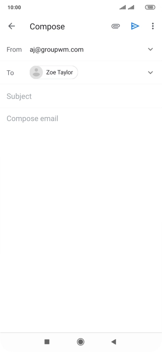 Press Subject and key in a subject.