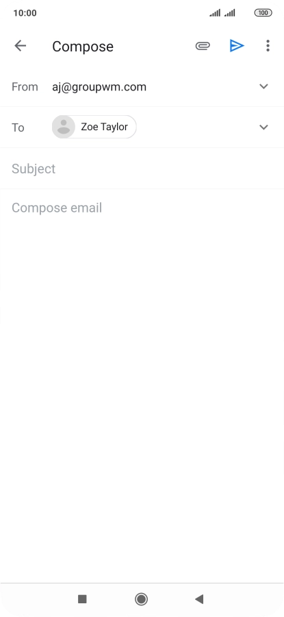 Press Subject and key in a subject.