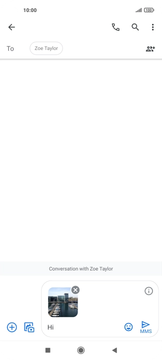 Press the send icon when you've finished your picture message.