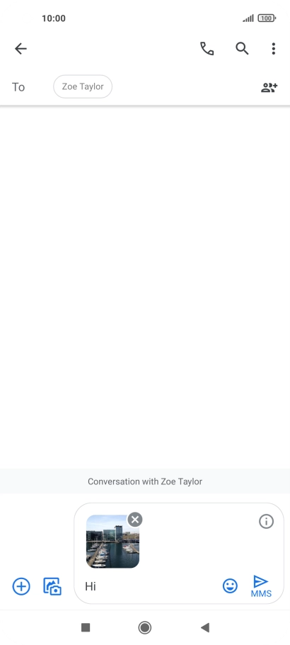 Press the send icon when you've finished your picture message.