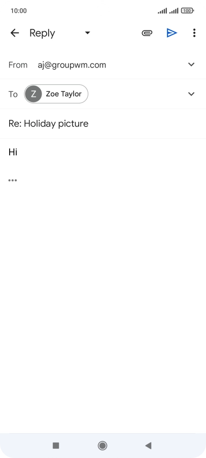 Write the required text and press the send icon.