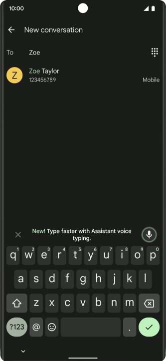 Press the required contact.