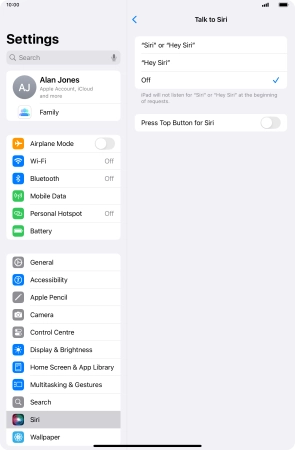 Press the indicator next to 
