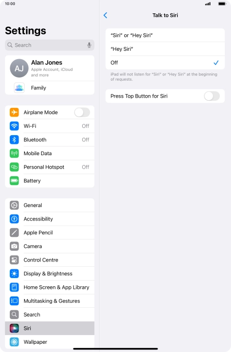 Press the indicator next to 