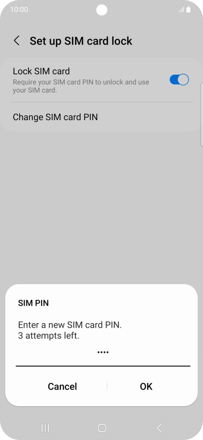 Key in a new four-digit PIN and press OK.