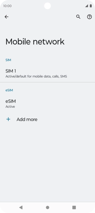 Press the required eSIM.