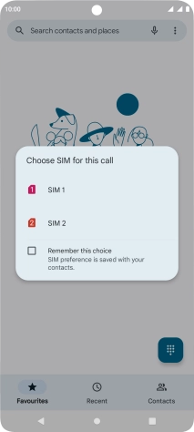 Press the required SIM.
