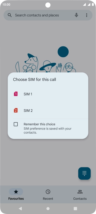 Press the required SIM.