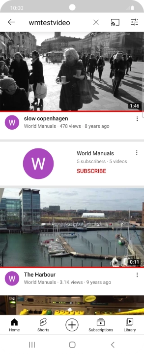Press the required video clip.