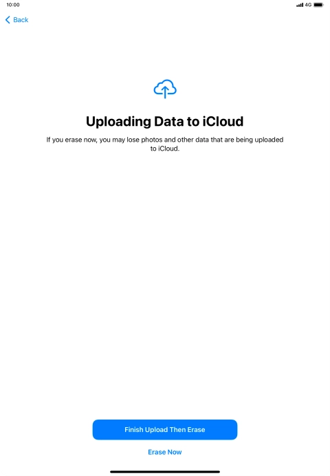 Press the required setting.