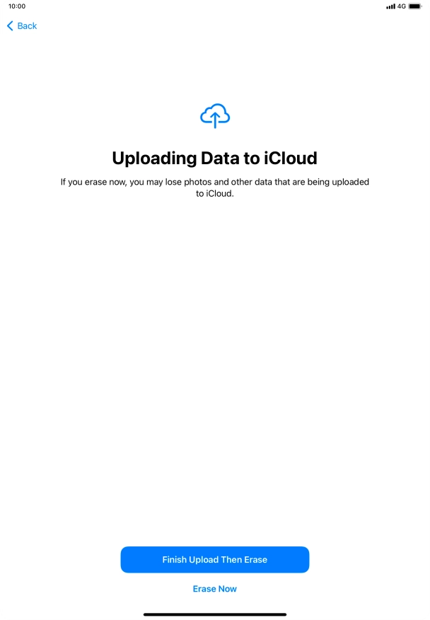 Press the required setting.