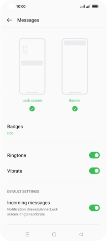 Press Incoming messages.