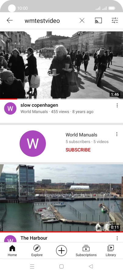 Press the required video clip.