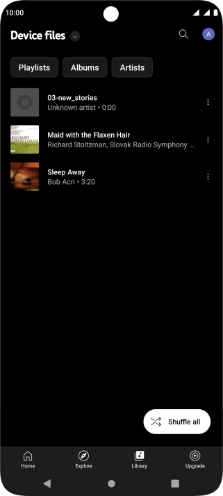 Press the required audio file.