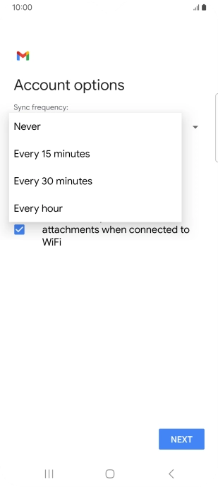 Press the required setting.