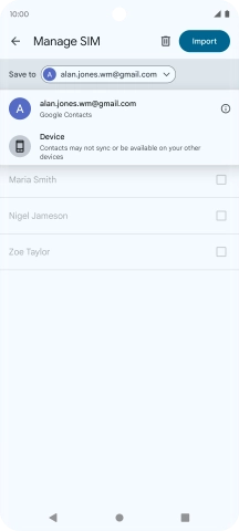 Press the required Google account.