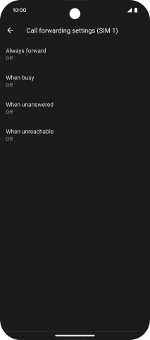 Press the required divert type. Press the required divert type.