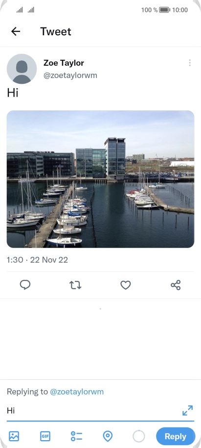 Write your reply and press Reply.