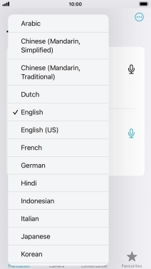 Press the required source language. Press the required source language.