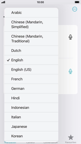 Press the required source language. Press the required source language.