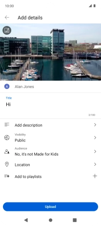 Key in the required text and press Upload.